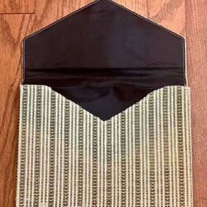 Woven Raffia Envelope Clutch